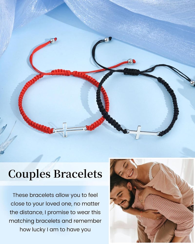 VU100 Matching Bracelets for Couples Bracelets Gifts for Girlfriend Boyfriend Long Distance Relationship Gifts Matching Bracelets Present for Birthday Christmas Anniversary - Image 2